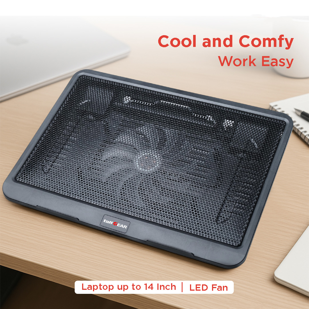 TaffGEAR Cooling Pad Laptop Kipas Pendingin Ultra Thin 1 Fan 14 Inch - V19