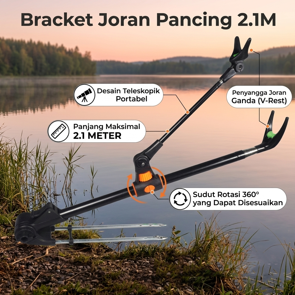 TaffSPORT Bracket Joran Pancing Ikan Adjustable Holder - V-003
