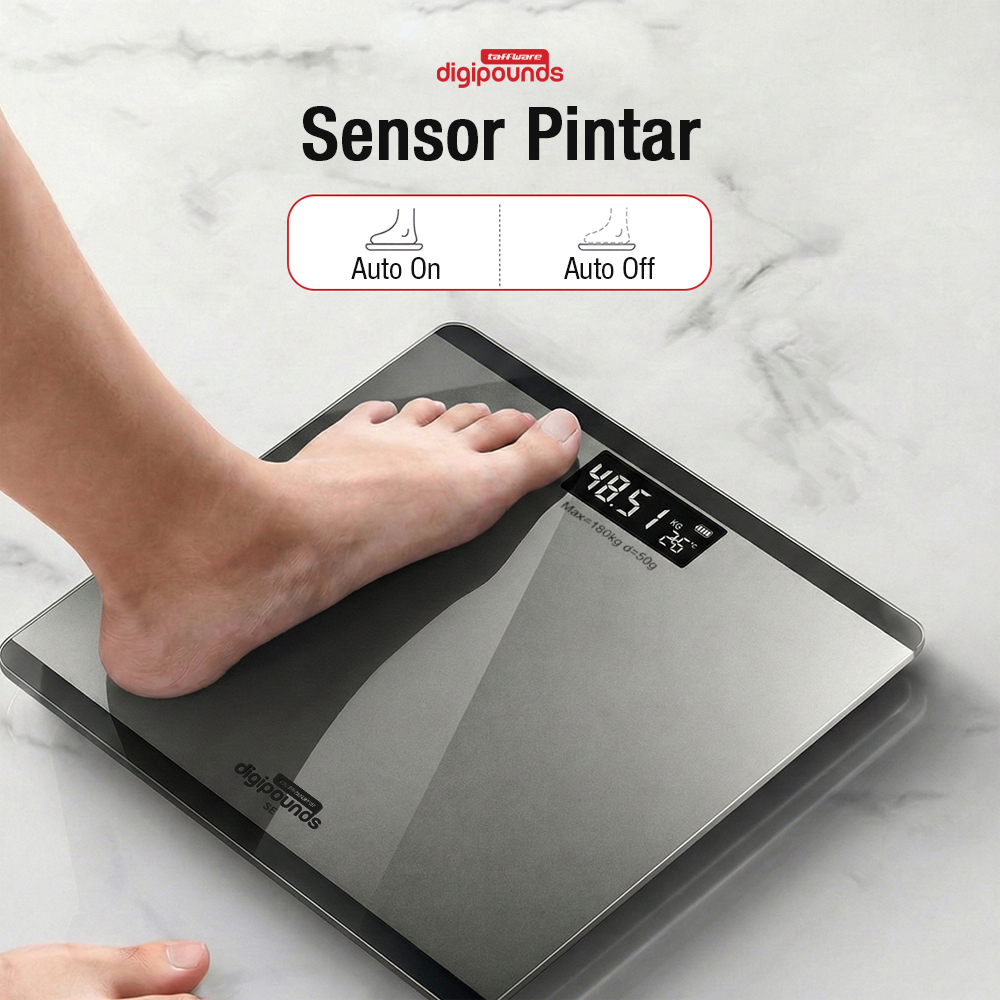 Taffware Digipounds Timbangan Badan Digital Scale Rechargeable 180kg - SE