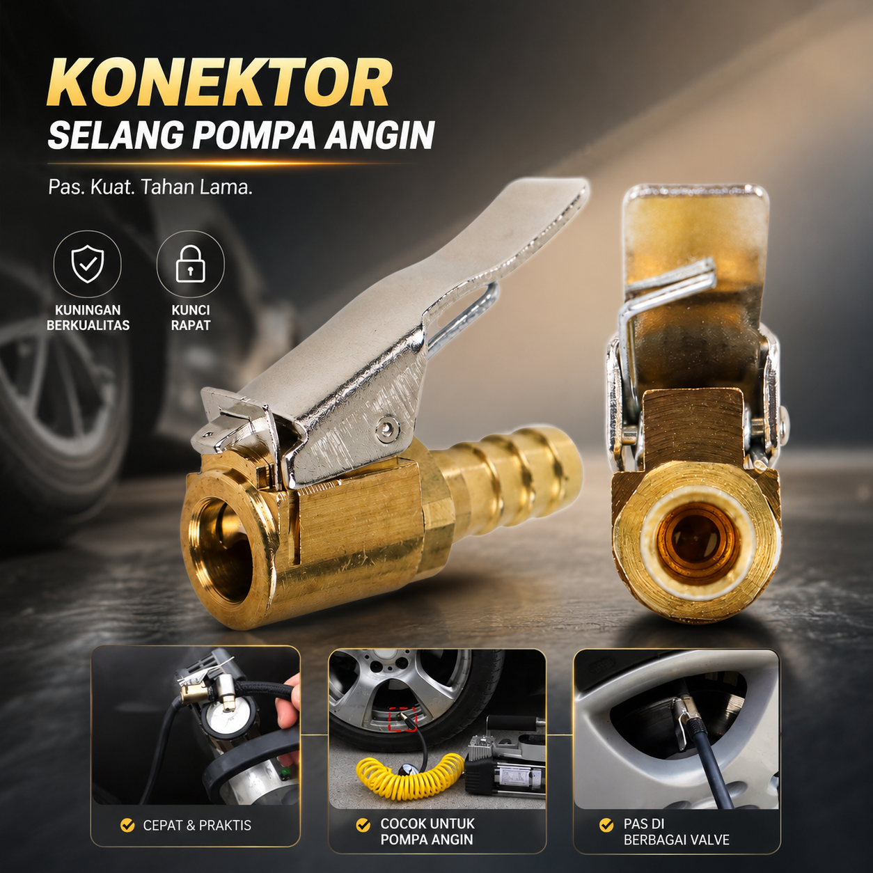 Taffware Adapter Hose Konektor Selang Pompa Angin Ban - DK02
