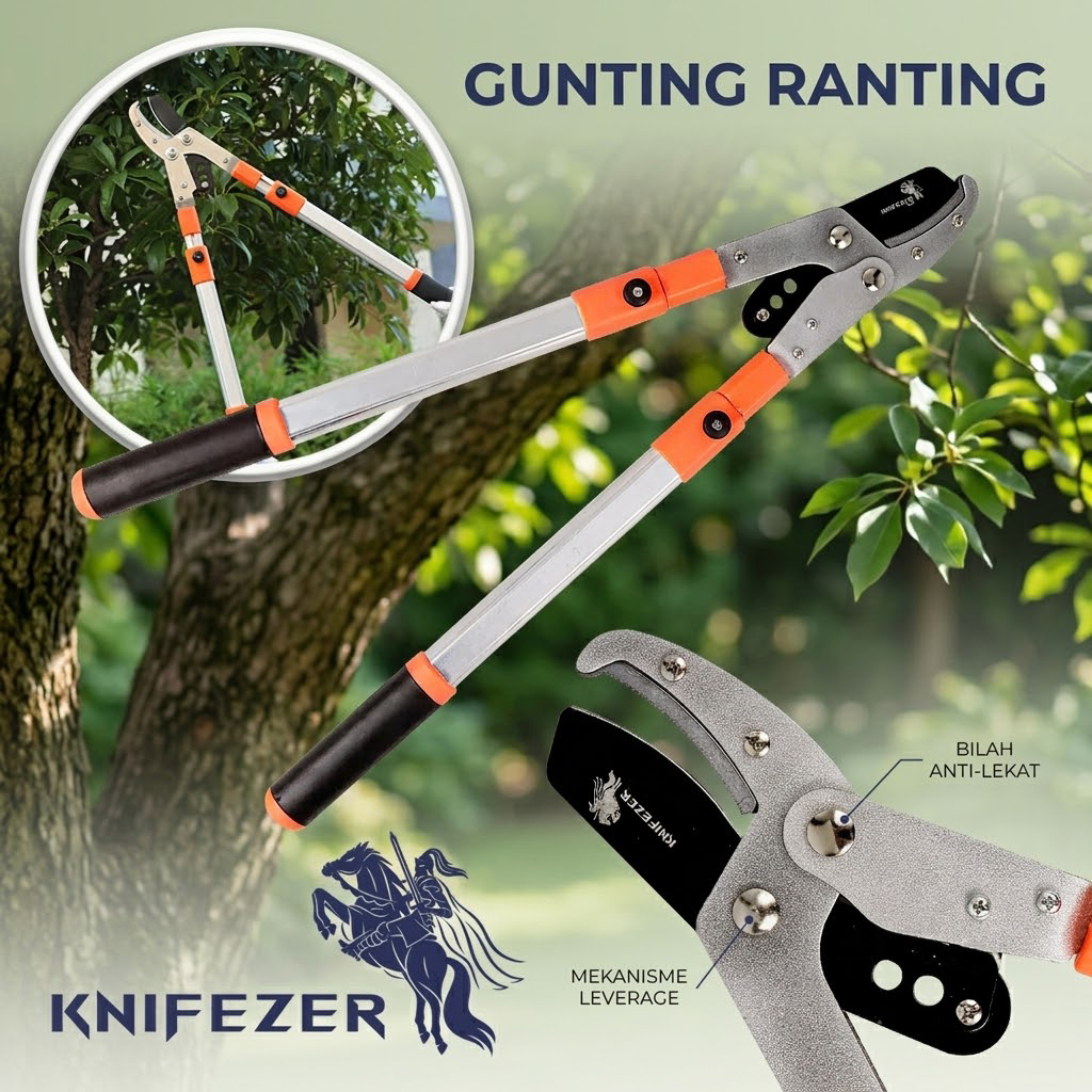 KNIFEZER Gunting Ranting Telescopic Garden Pruning Shear Scissors - 2026