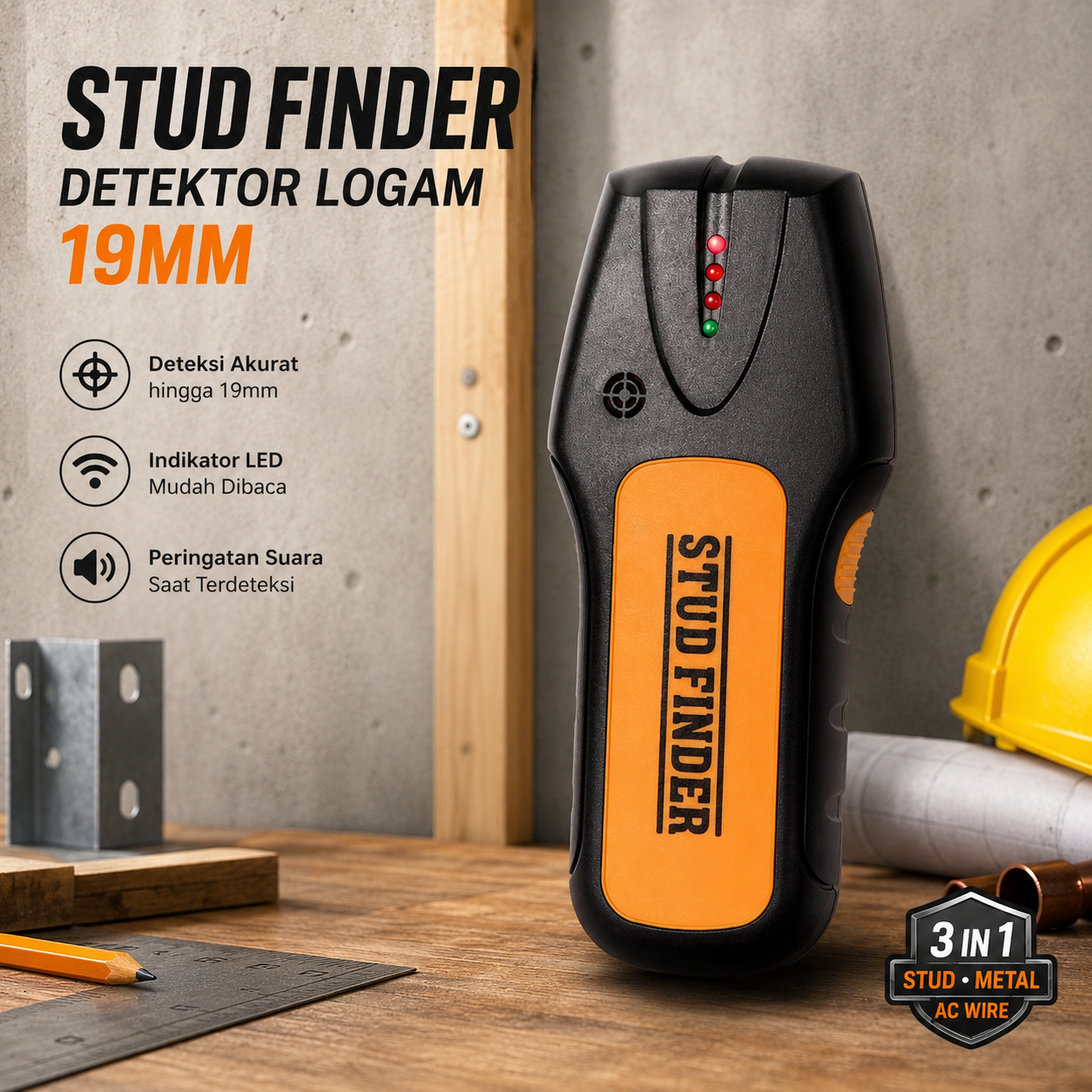 Stud Finder Detektor Logam Wire Wall Scanner - TS78B