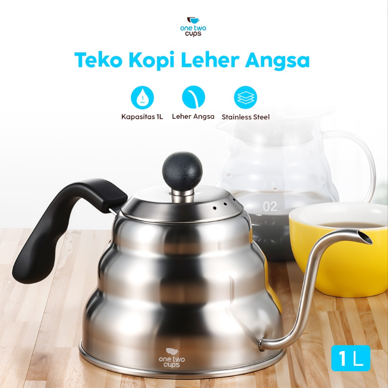 One Two Cups Teko Kopi Leher Angsa Gooseneck Pour Over Drip Kettle - PRF10