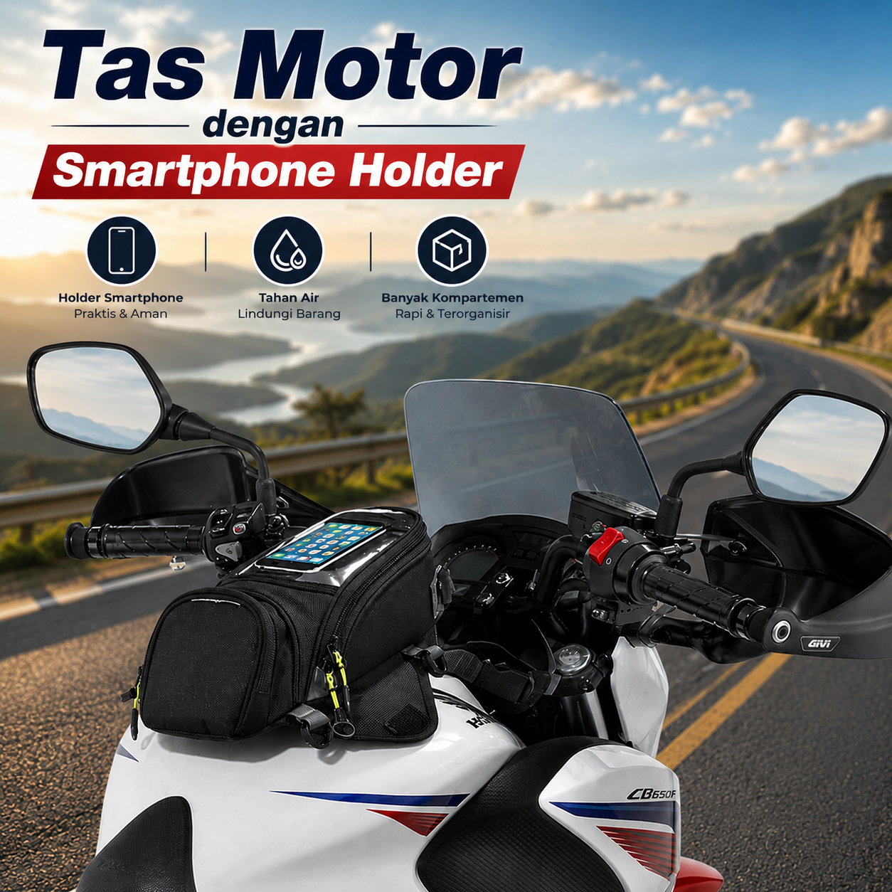 TaffSPORT Tas Motor Smartphone Holder Motorcycle Fuel Bag - SA212
