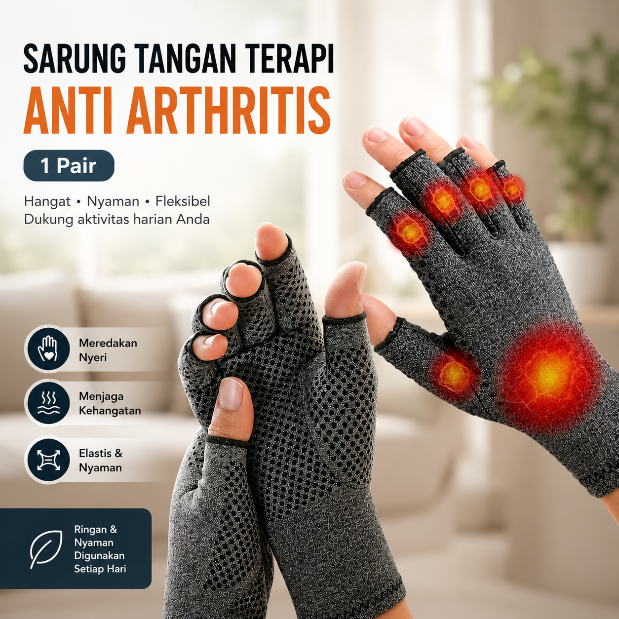SAFEBET Sarung Tangan Terapi Anti Arthritis Therapy Glove 1 Pair - AY337