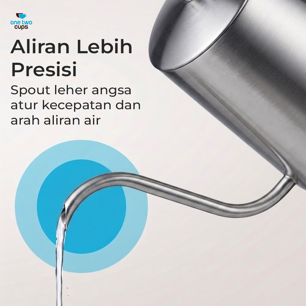 One Two Cups Teko Kopi Leher Angsa Gooseneck Pour Over Drip Kettle - A052