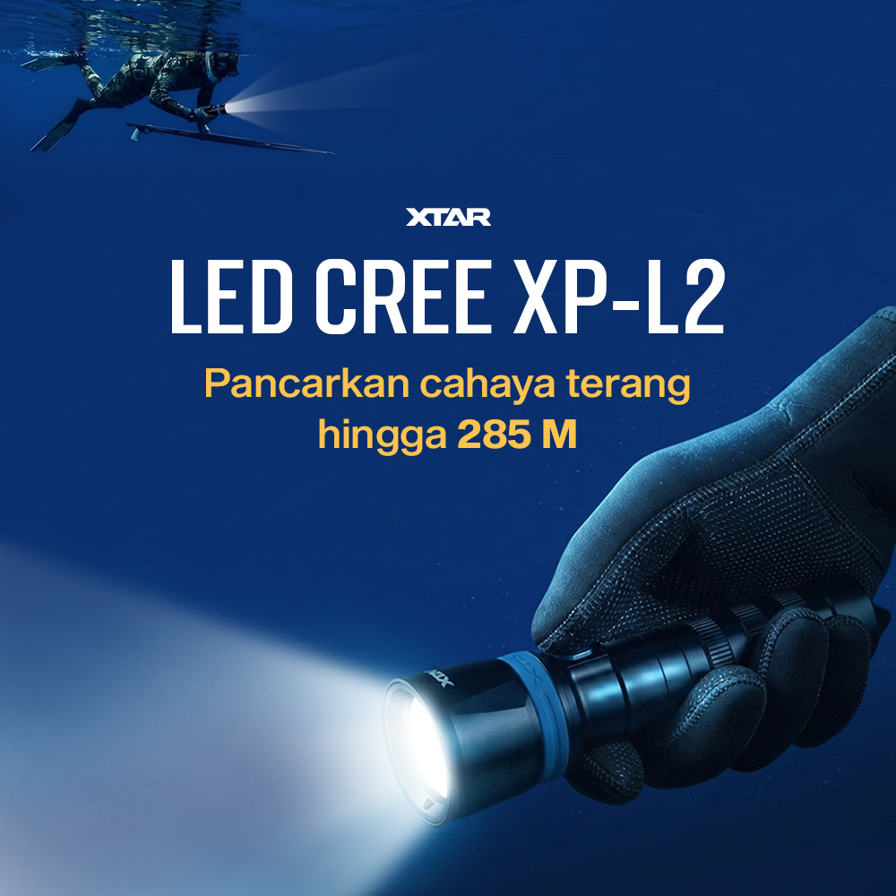XTAR Senter Diving Waterproof IPX8 LED CREE XP L2 1000 Lumens - DS1