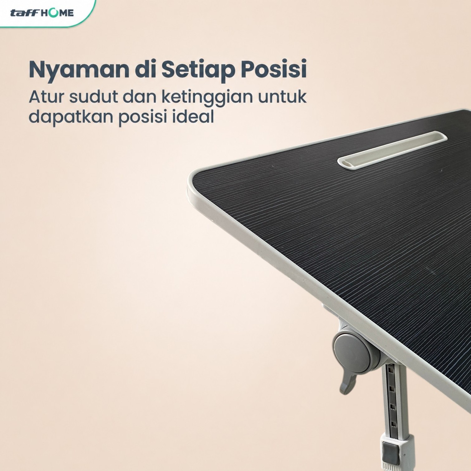 TaffHOME Meja Lipat Laptop Belajar Foldable Bed Table Adjustable - KS02