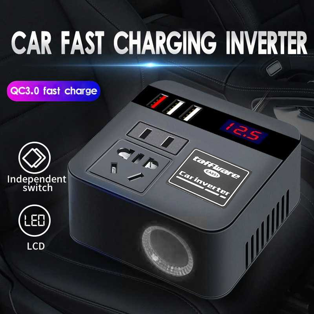 Taffware Car Power Inverter DC to DC 12/24V to 110/220V 100W - EA851