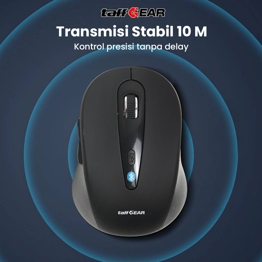 TaffGEAR Mouse Bluetooth Wireless Optical 5.2 Ergonomic 6 Key 1600DPI - PWM-601