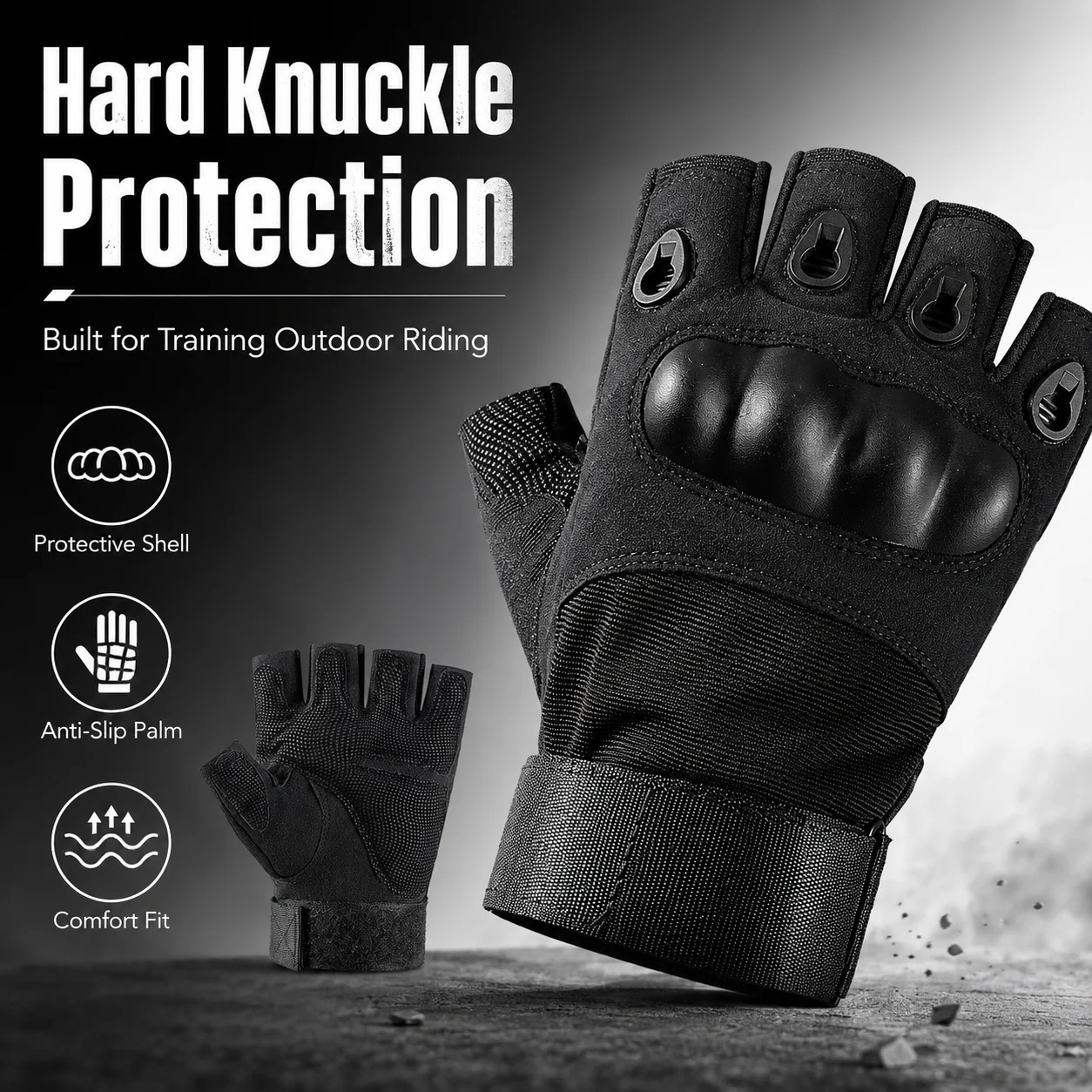 Black Eagle Sarung Tangan Tactical Gloves Fingerless Size L - A1