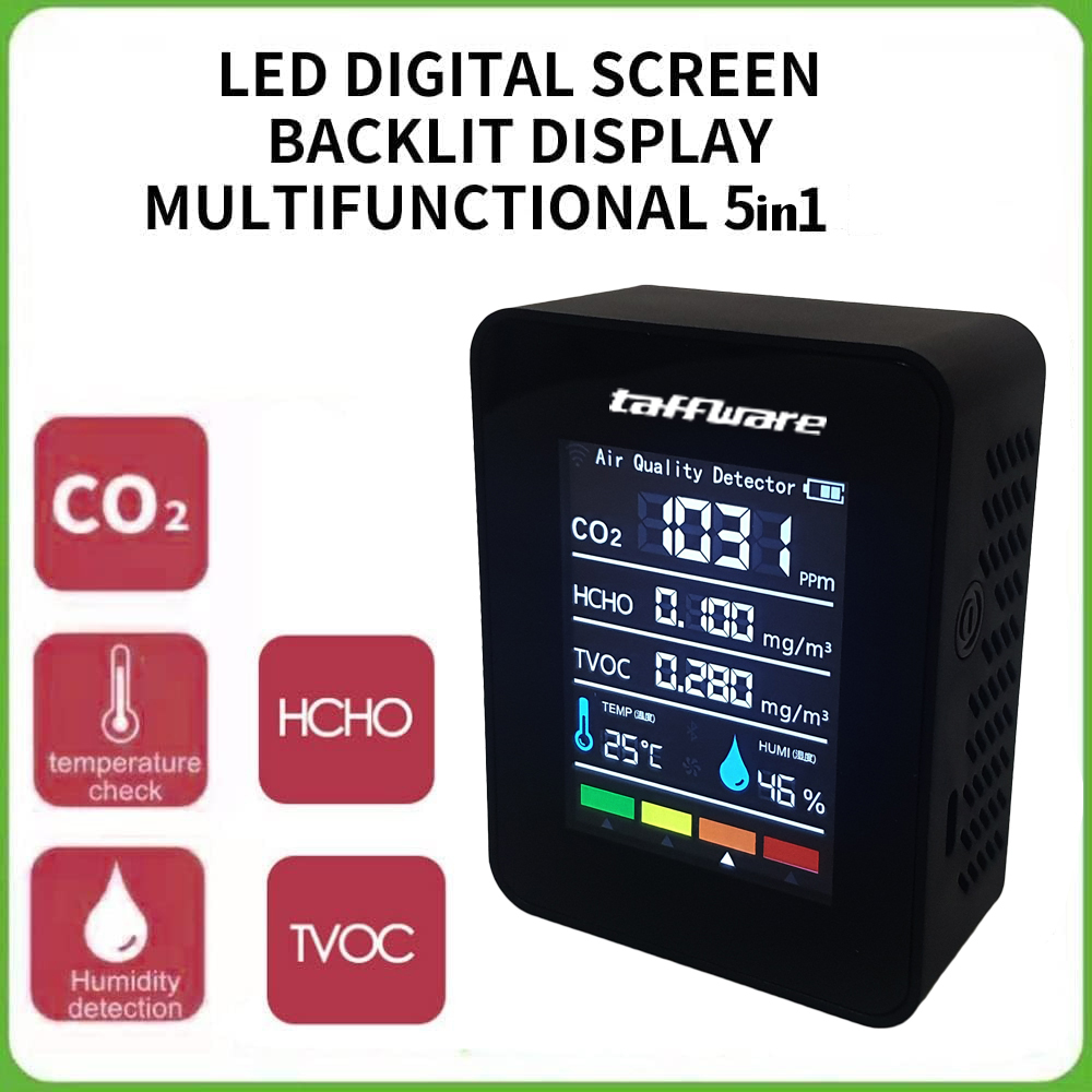 Bekasa Air Quality Detector Tester Kualitas Udara CO2 TVOC HCHO 5in1 - M8