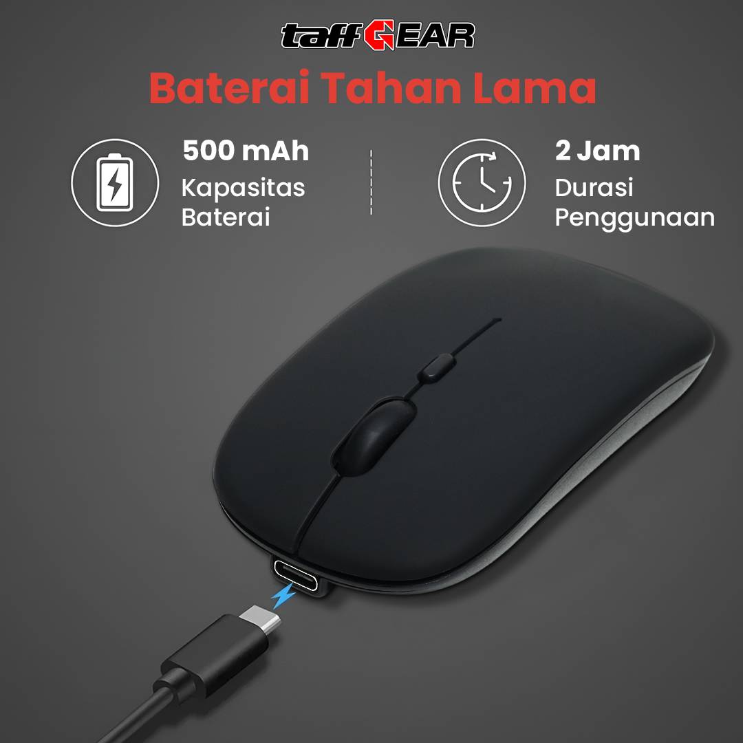 TaffGEAR Mouse Wireless Bluetooth Optical 2.4GHz Silent Click 1600DPI - M8120G