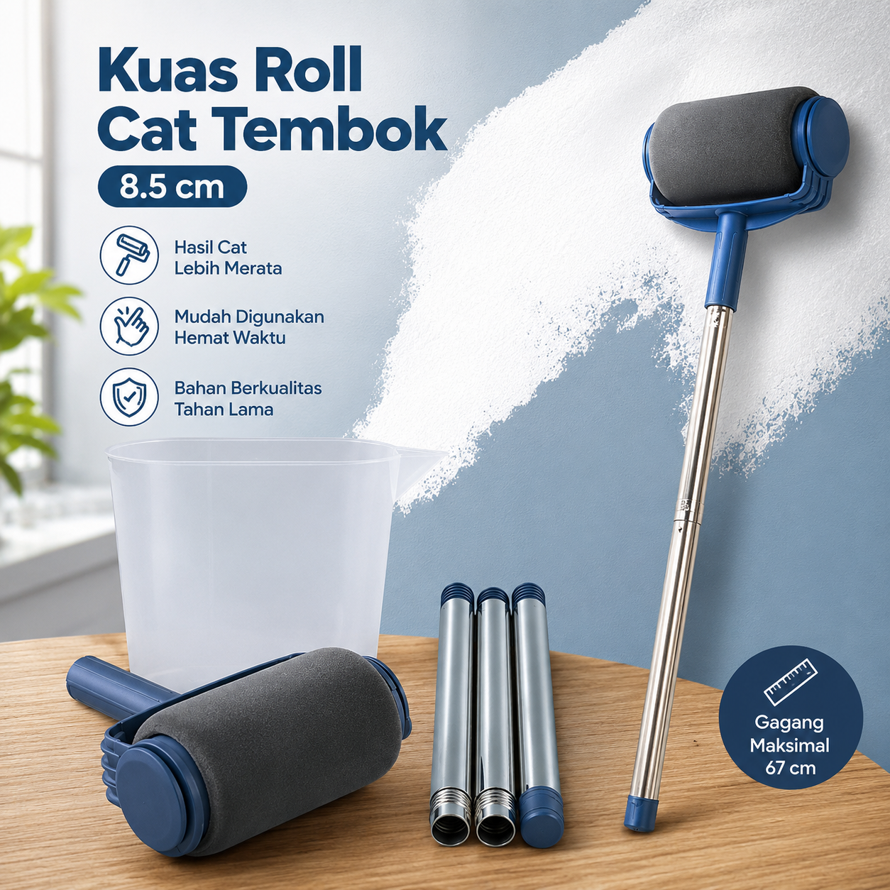 Alloet Kuas Roll Cat Tembok Paint Roller Brush 8.5cm - HD-TVYQS