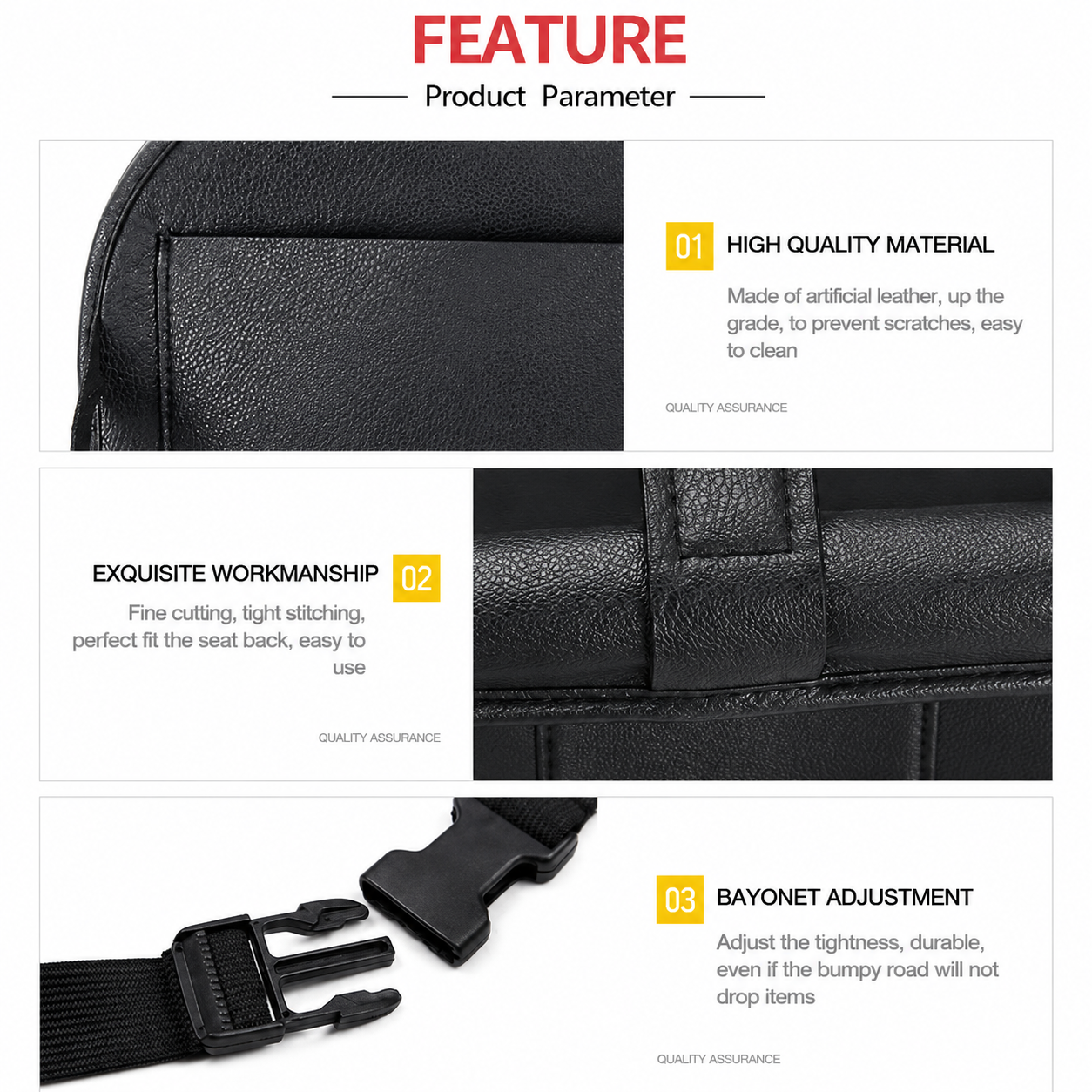SEAMETAL Tas Gantung Kursi Belakang Mobil Backseat Organizer with Meja - C37275