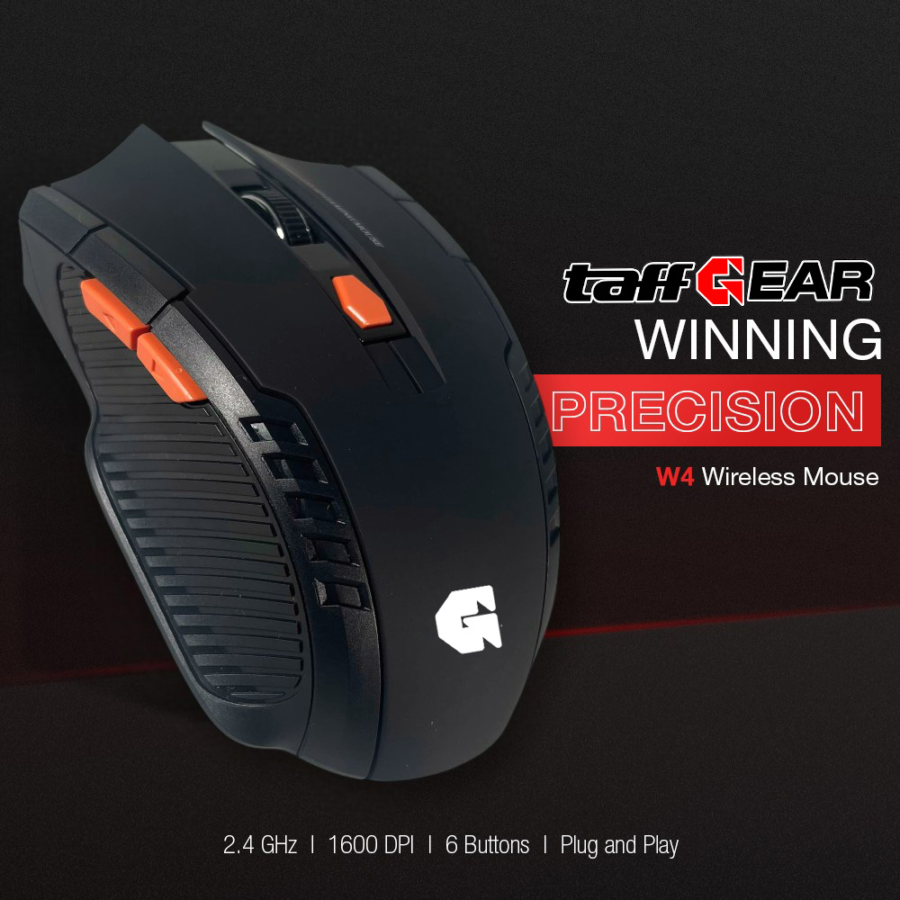 Taffware Mouse Gaming Wireless Optical 2.4GHz Ergonomic 1600DPI - W4