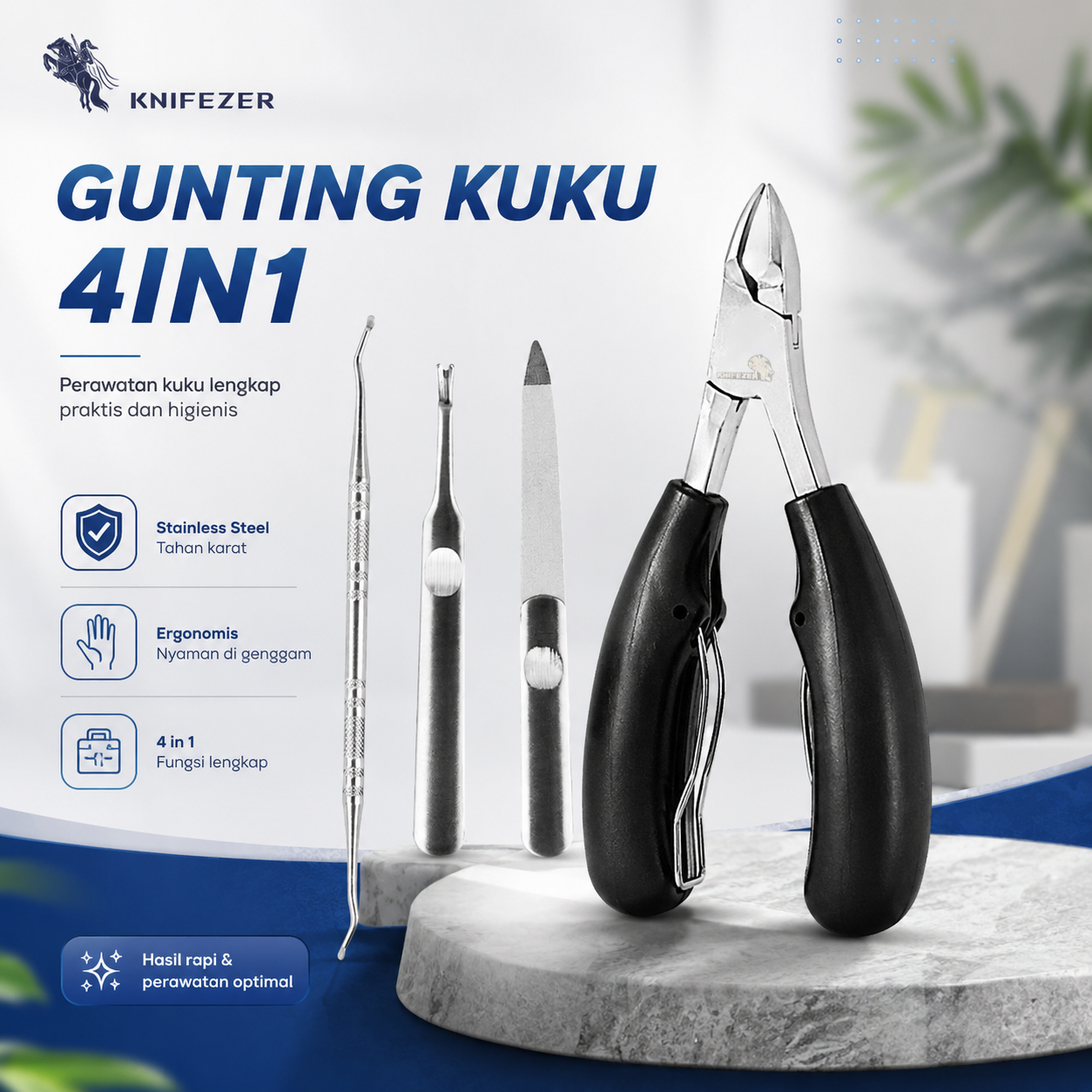 KNIFEZER Gunting Kuku 4in1 Nail Clippers Manicure Pedicure Set - WL-9693