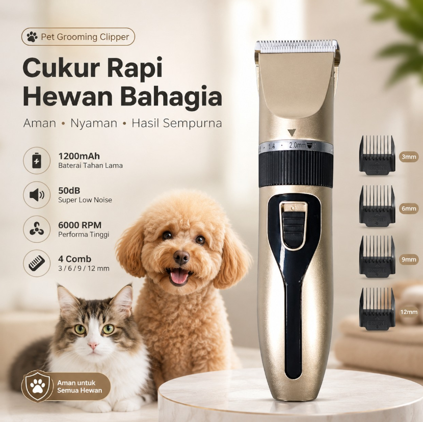 BaoRun Alat Cukur Elektrik Bulu Hewan Grooming Hair Clipper Adjustable - NC4