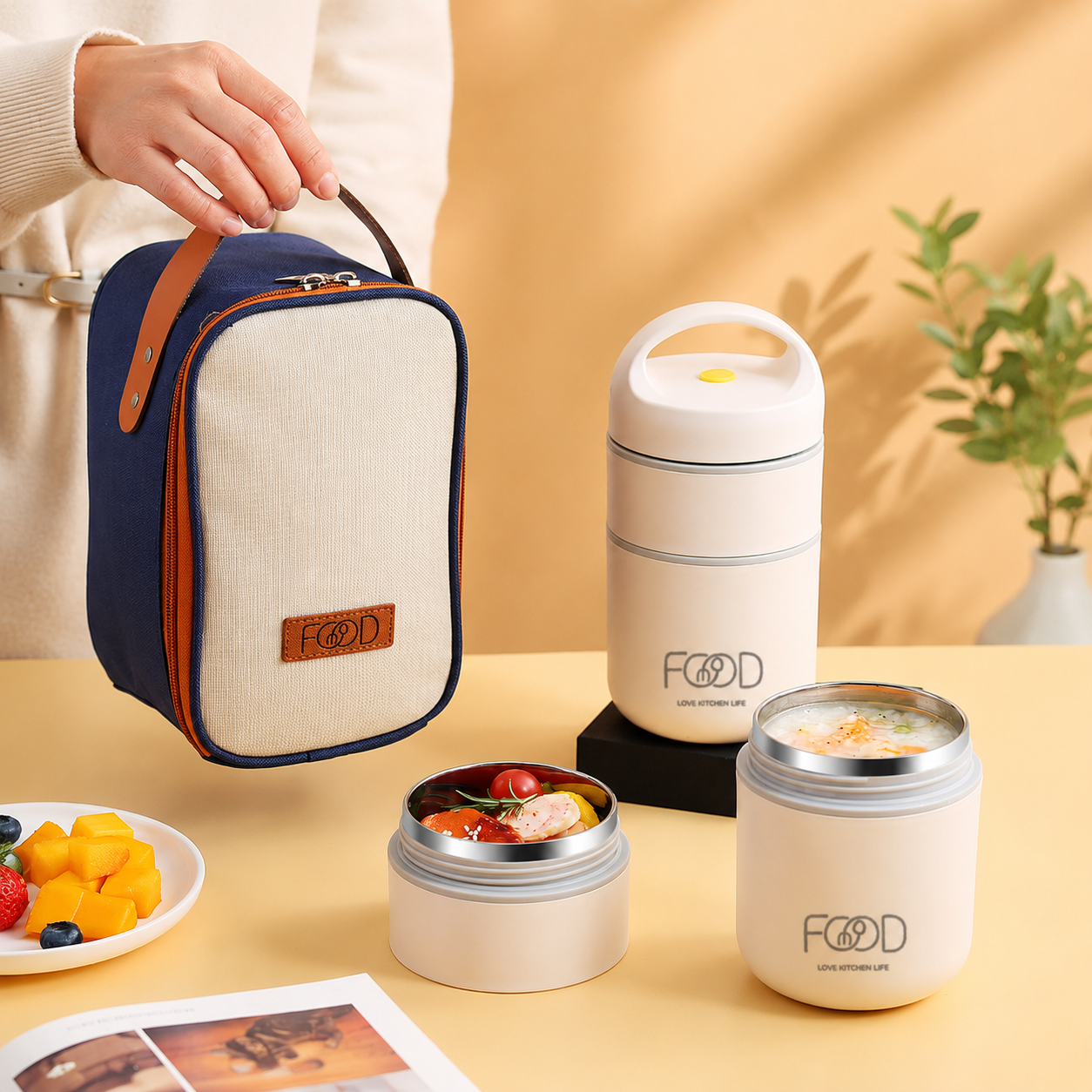 LOVE KITCHEN LIFE Kotak Makan Tahan Panas Lunch Box - YM8686 / YM9645