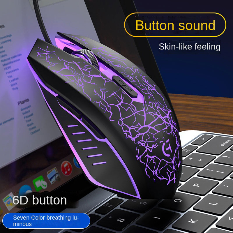 ONEVAN Mouse Gaming LED Colorful Crack 6D Button Ergonomic 4800 DPI - M20