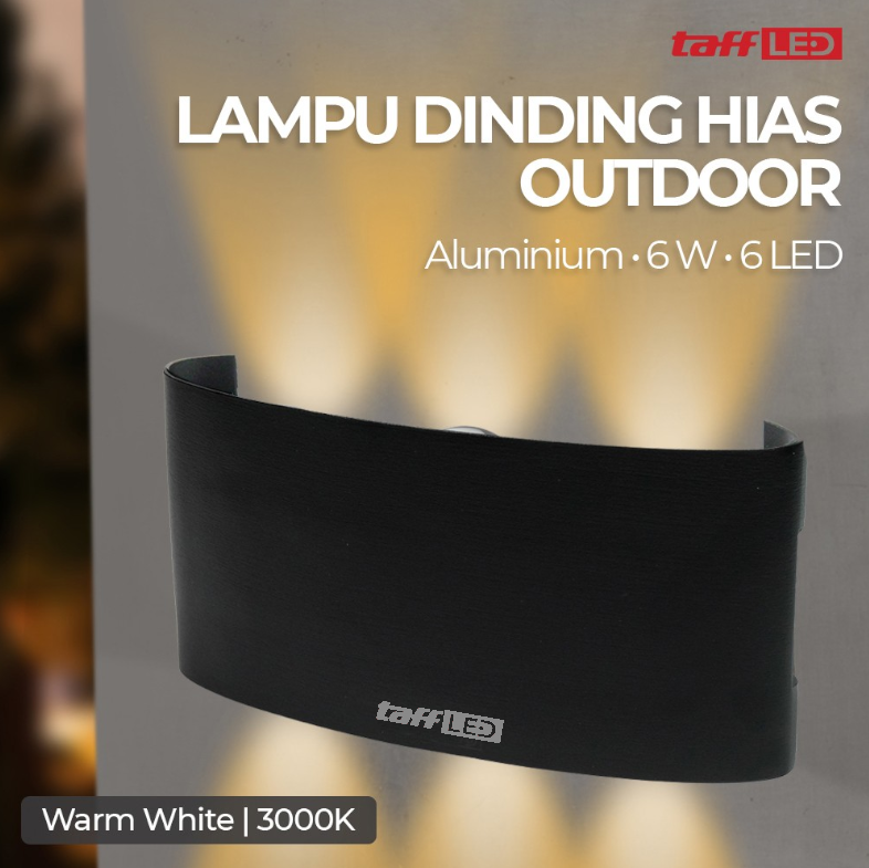 TaffLED Lampu Dinding Hias Outdoor Modern Aluminium 6W 6LED Warm White - D336-3