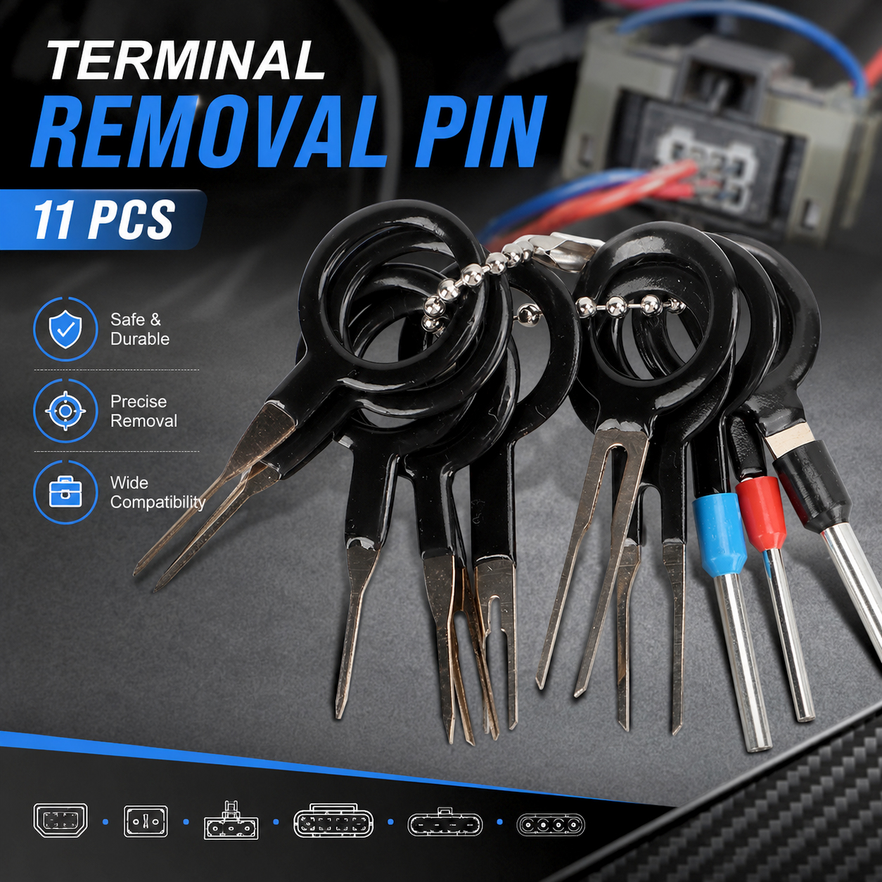WHDZ Terminal Removal Tools Pin Extractor Kit 11 PCS - DC10TZ