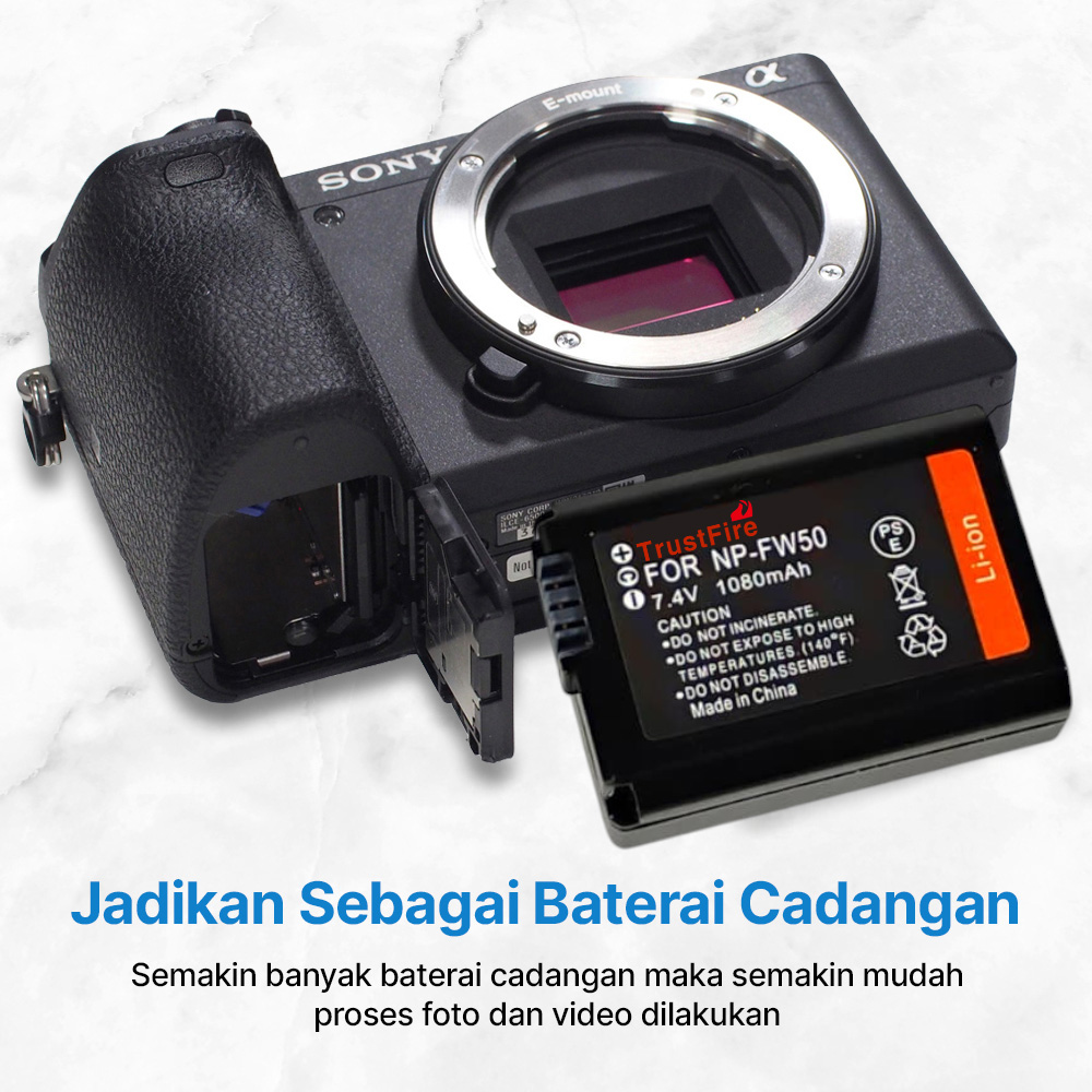 Baterai Kamera NP-FW50 for Sony Alpha a6500 a6300 a6000 a5000 1080mAh
