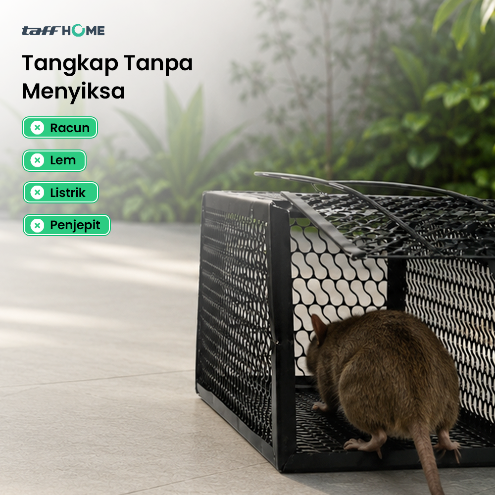 TaffHOME Jebakan Perangkap Tikus Kandang Besi Automatic Mousetrap - B-23 - Gambar 4