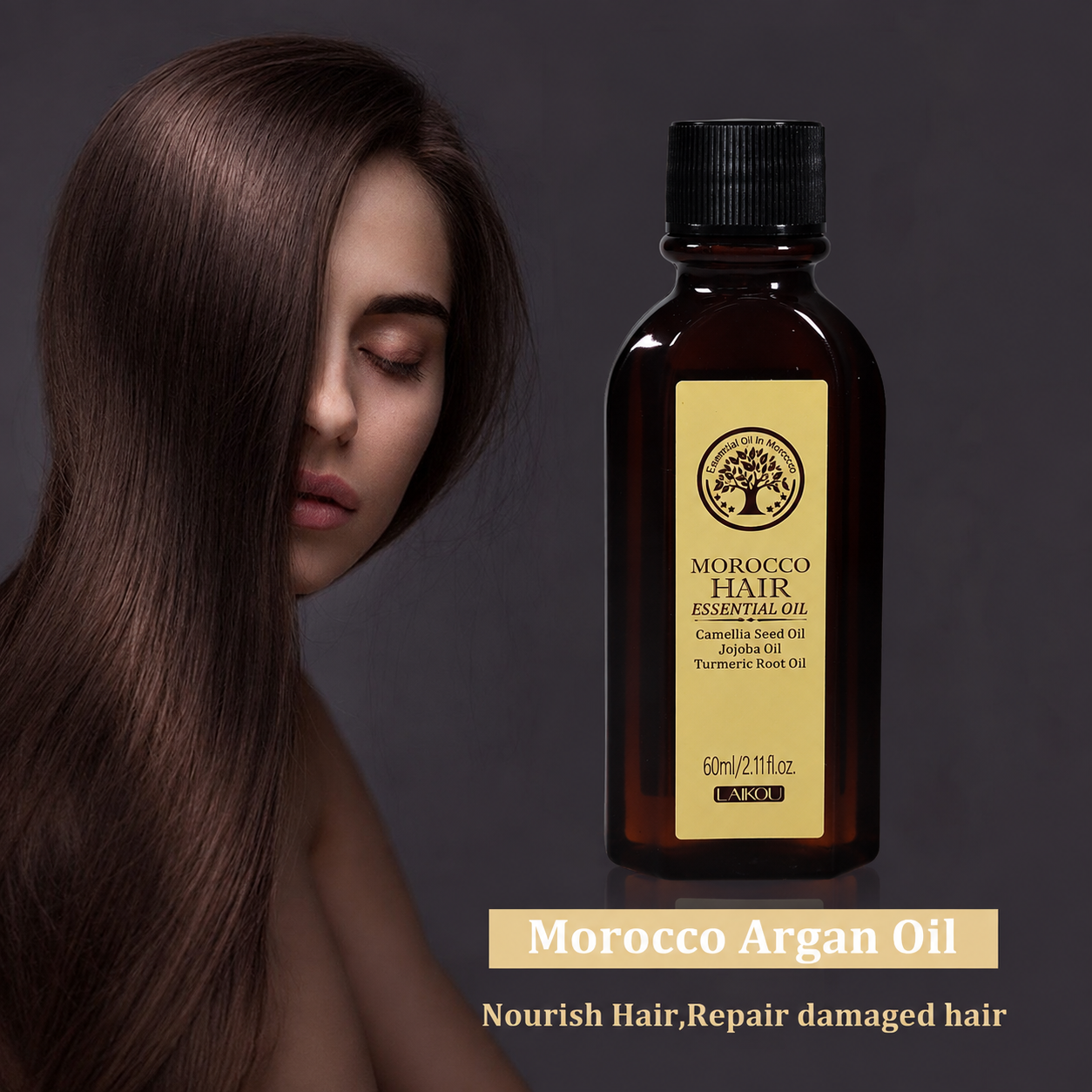 Biutte.co LAIKOU Serum Treatment Rambut Argan Hair Oil 60ml