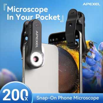APEXEL Lensa Kamera HP Microscope Handheld 200X LED USB 100mAh - APL-MSL200X