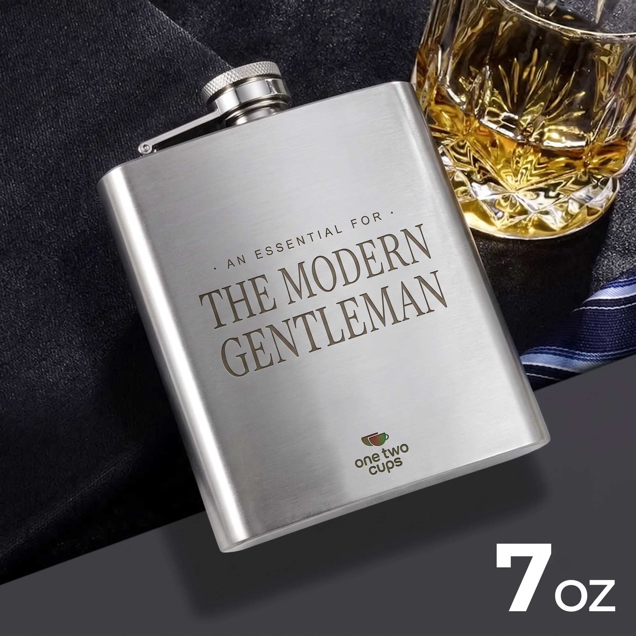 One Two Cups Botol Minum Wine Whiskey Hip Flask 7oz - F0212