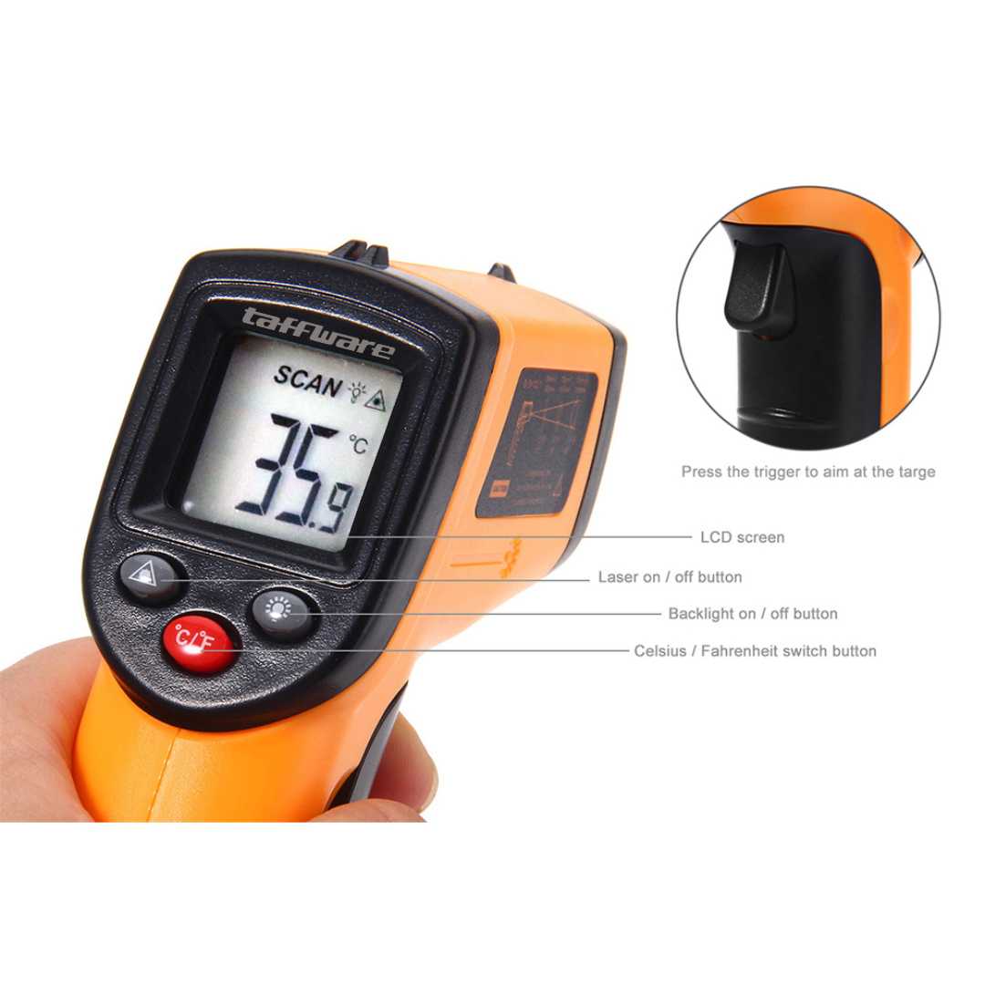 Taffware Thermogun Thermometer Industrial Laser Infrared NonContact - CX6000 - Gambar 3