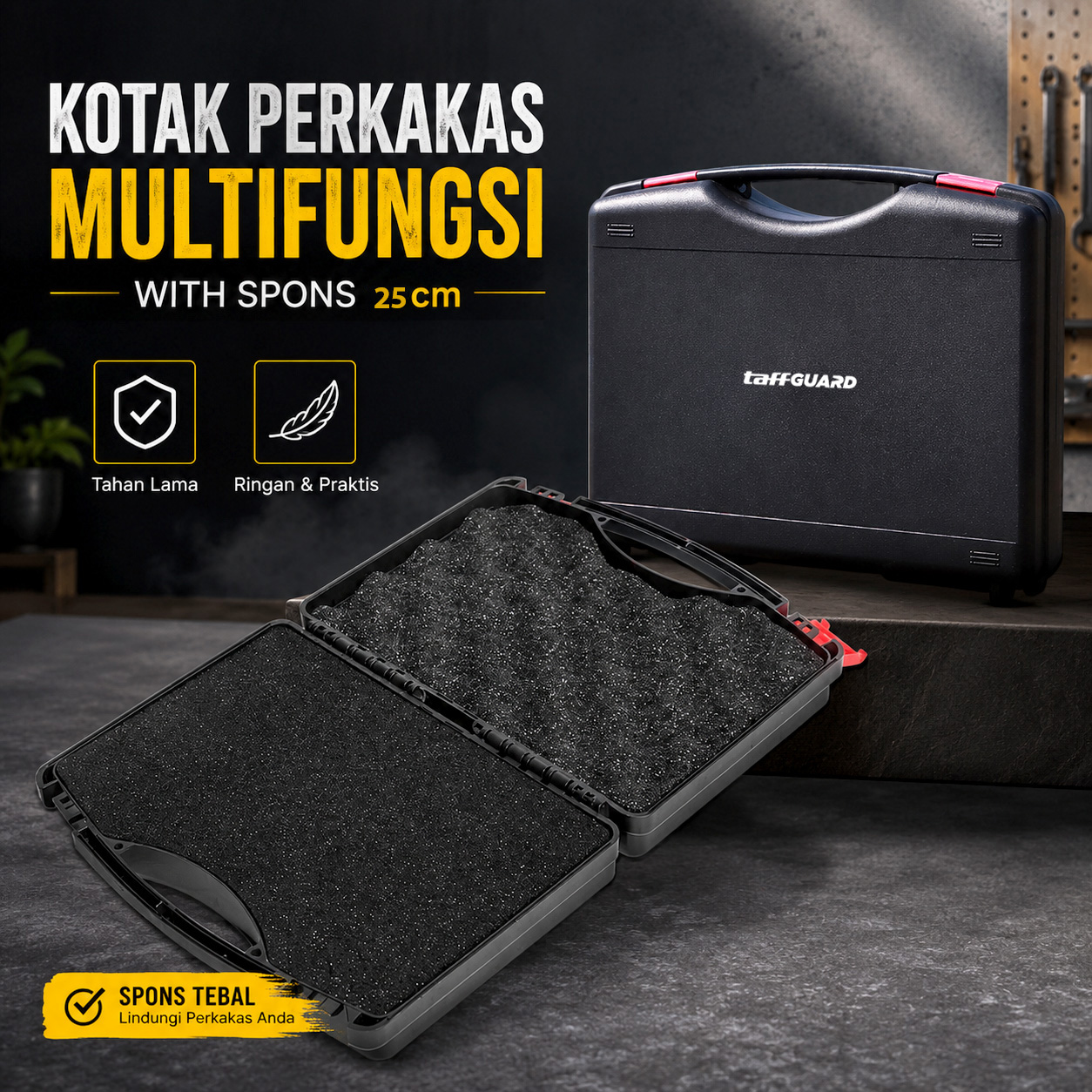 TOOHR Kotak Perkakas Multifungsi Storage Tool Box with Spons - 551FX