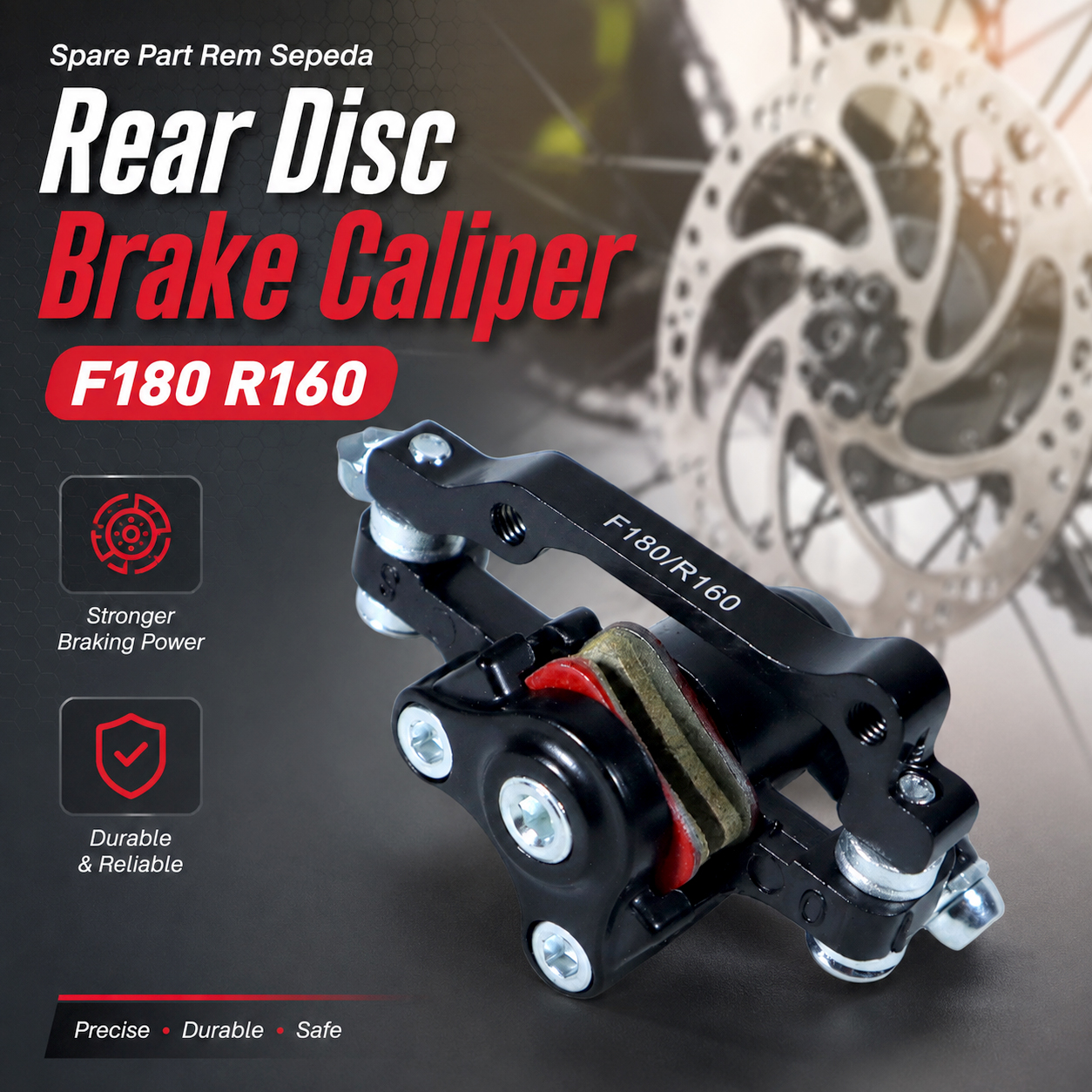 TaffSPORT Spare Part Rem Sepeda Rear Disc Brake Caliper F180 R160 - BB8