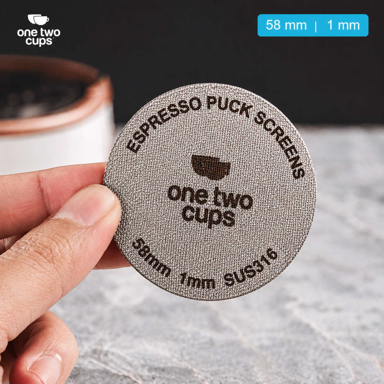 One Two Cups Puck Screen Portafilter Espresso Machine 150 Micron - SUS3 - Gambar 5