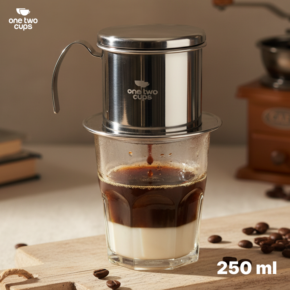 One Two Cups Vietnam Drip Coffee Filter Saringan Kopi Sekrup 250ml 8Q - LC2