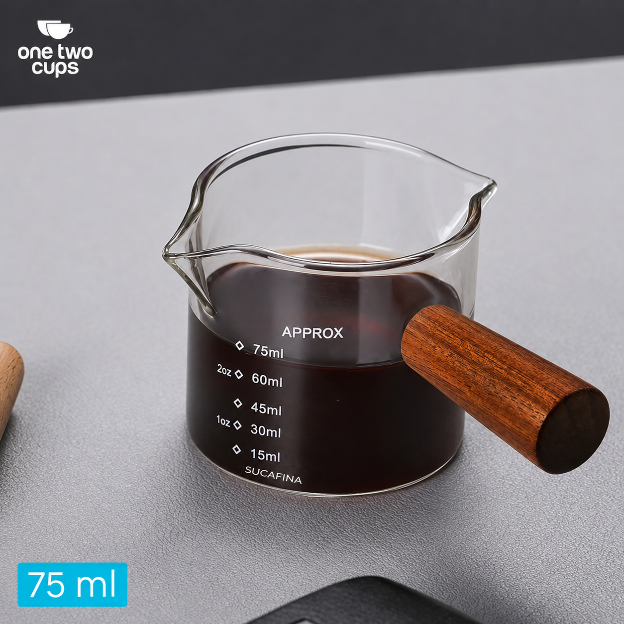 One Two Cups Gelas Takar Espresso Measuring Cup Double Mouth - S08