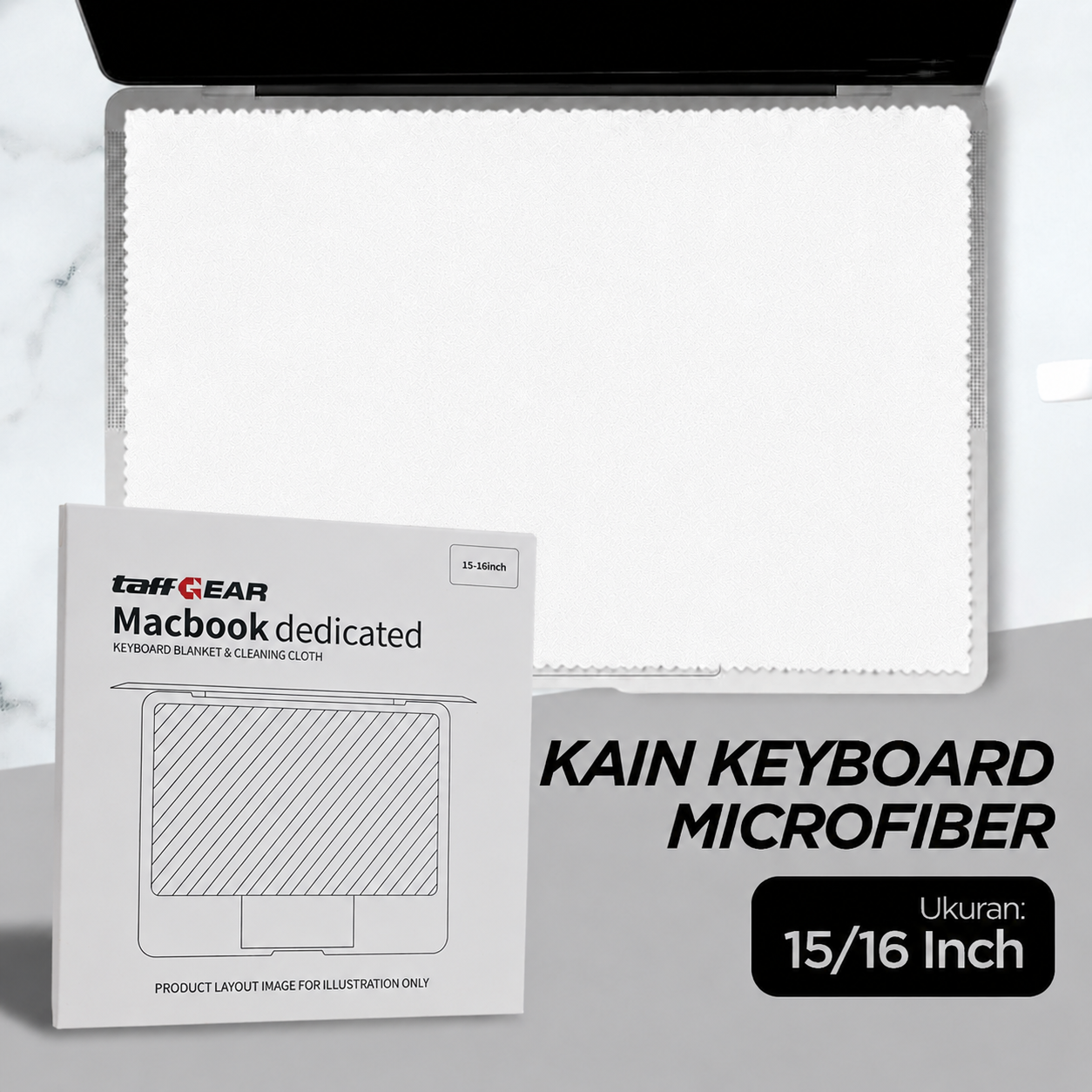 TaffGO Kain Keyboard Laptop Cover Lap Cleaning Cloth Microfiber - E-02