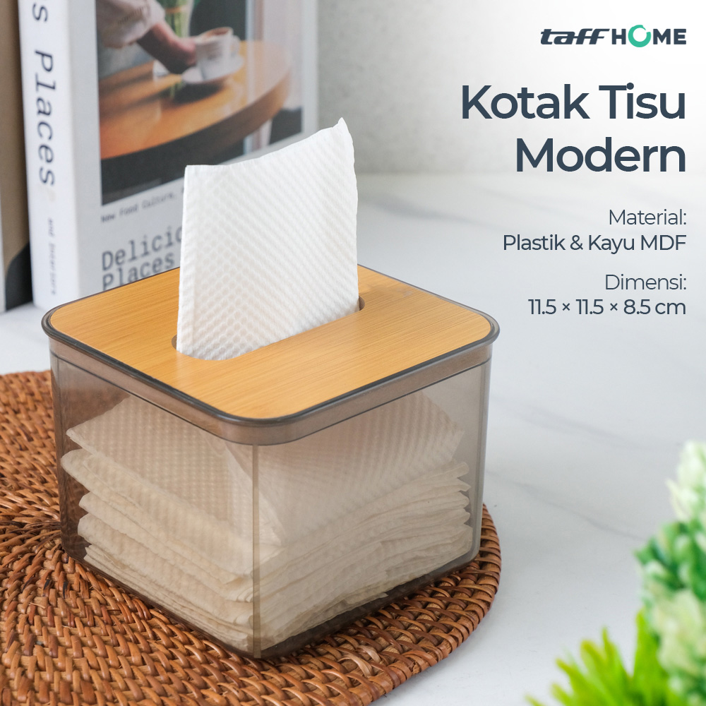 TaffHOME Kotak Tisu Kayu Plastik Facial Paper Tissue Box Organizer - ZJ10