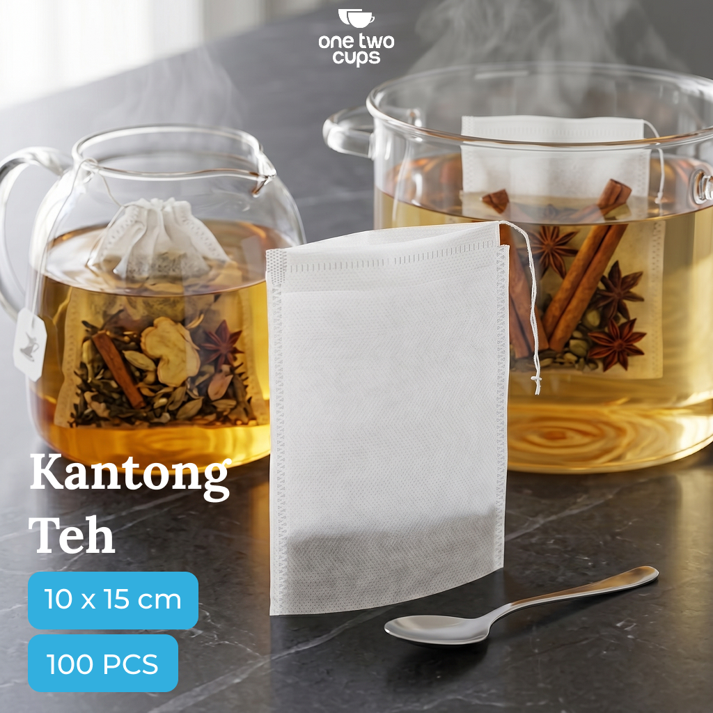 One Two Cups Kantong Teh Celup Kain Saringan Tea Bag Disposable 100PCS - M100