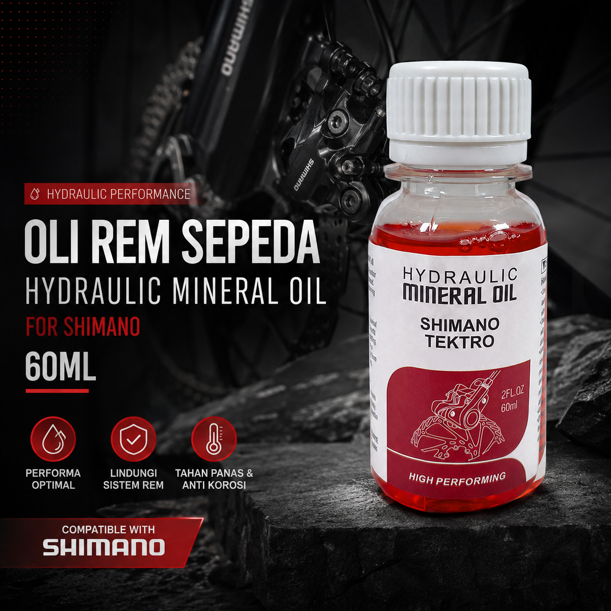 TaffSPORT Oli Rem Sepeda Hydraulic Mineral Brake Oil 60ml for Shimano - DT01