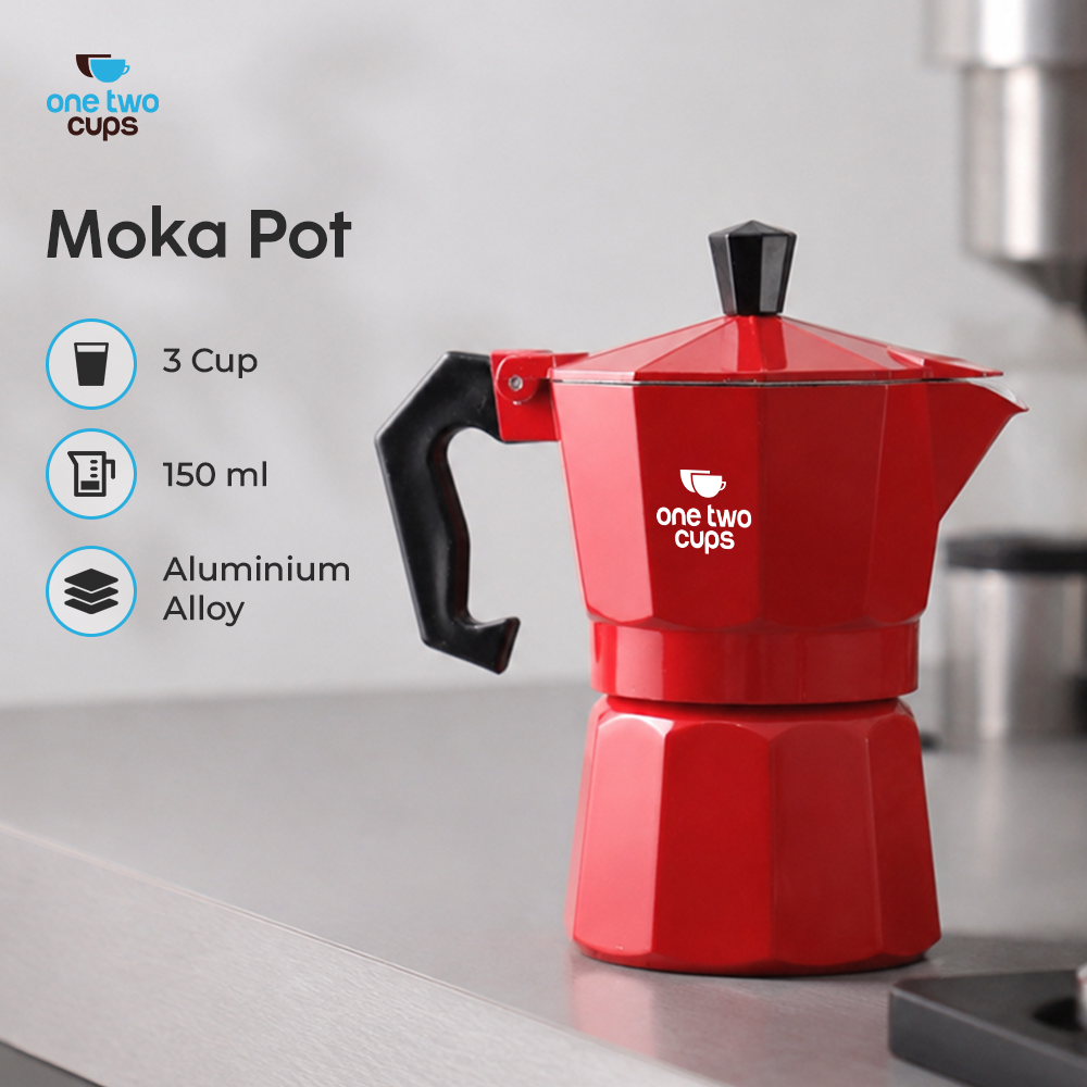 One Two Cups Moka Pot Teko Kopi Espresso Coffee Maker Stovetop - L10