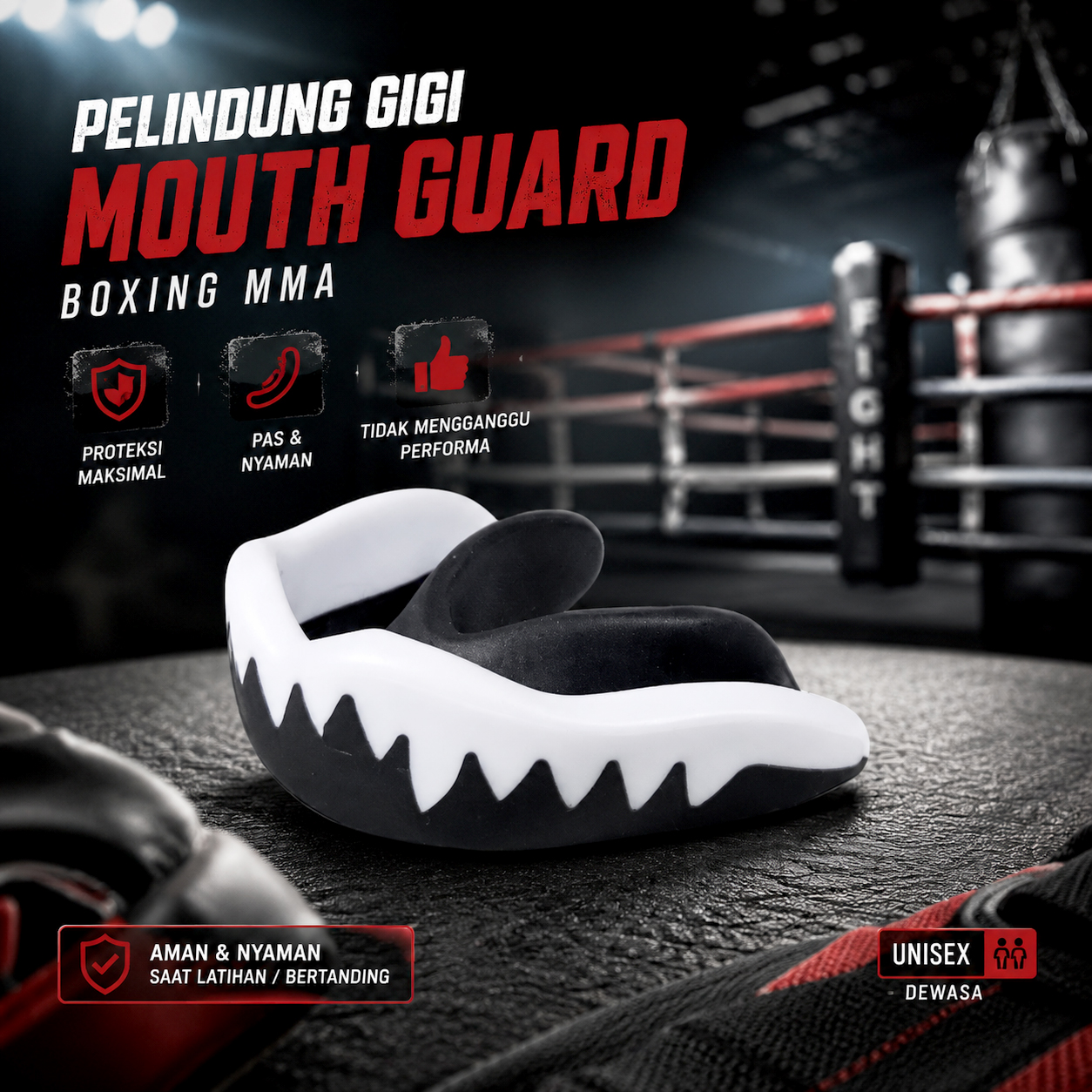 TUYU Pelindung Gigi Mouth Guard Boil and Bite Adjustable Boxing MMA - TY34