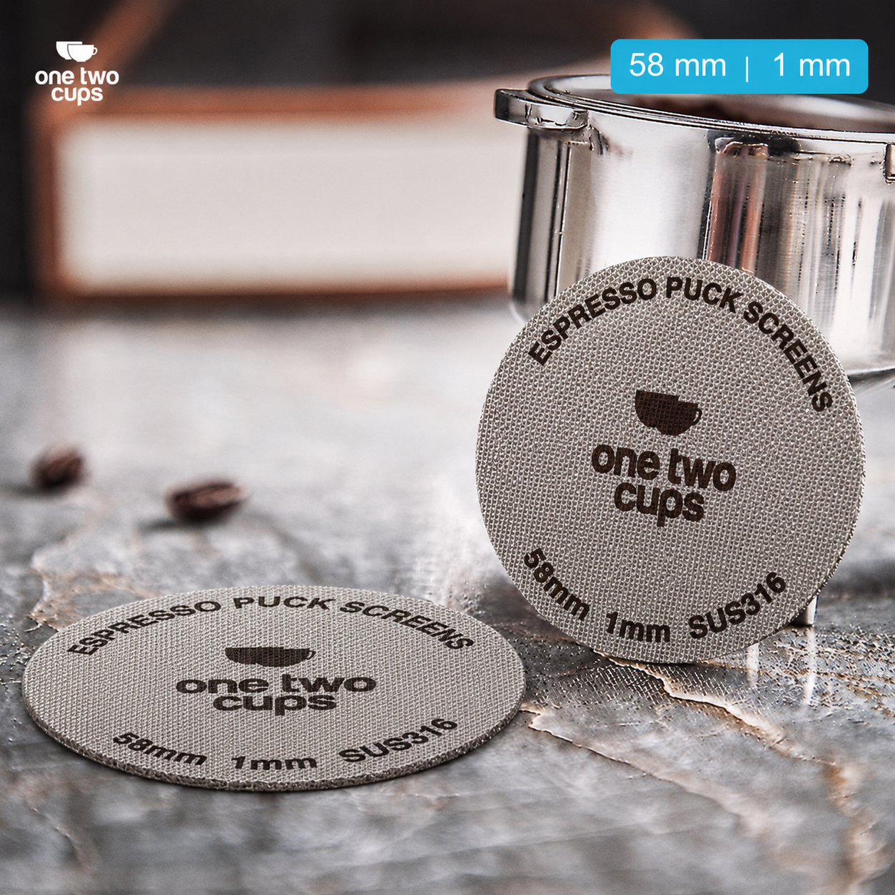 One Two Cups Puck Screen Portafilter Espresso Machine 150 Micron - SUS3 - Gambar 4