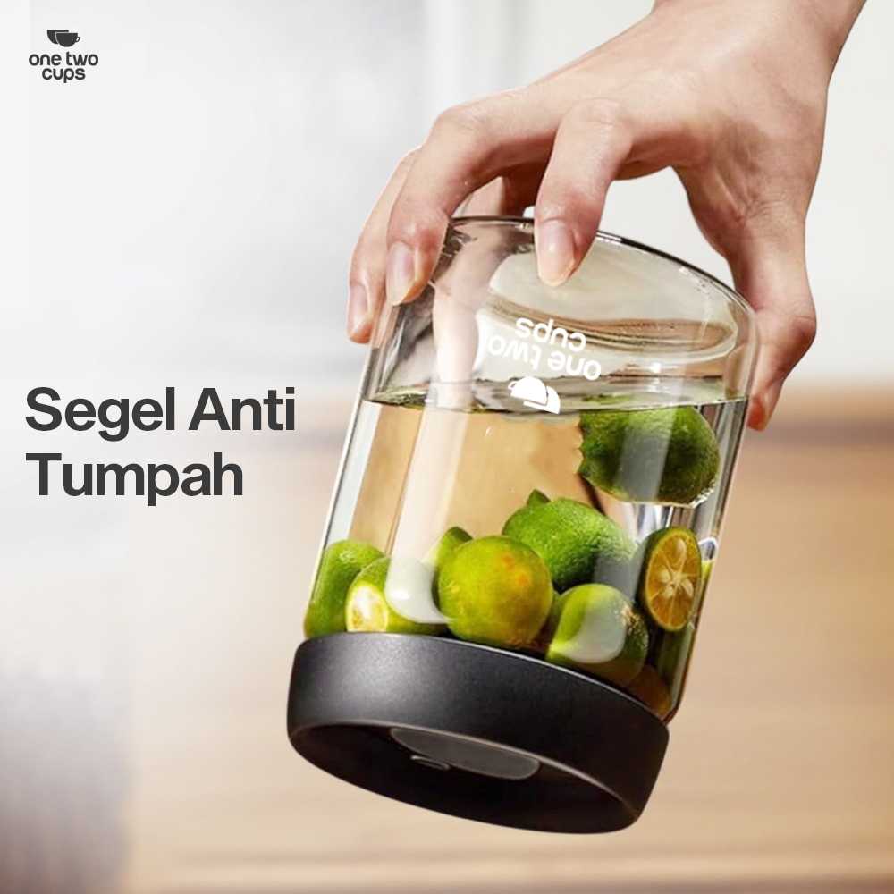 One Two Cups Toples Kaca Penyimpanan Biji Kopi Vacuum Sealed Lid - SE41 - Gambar 4