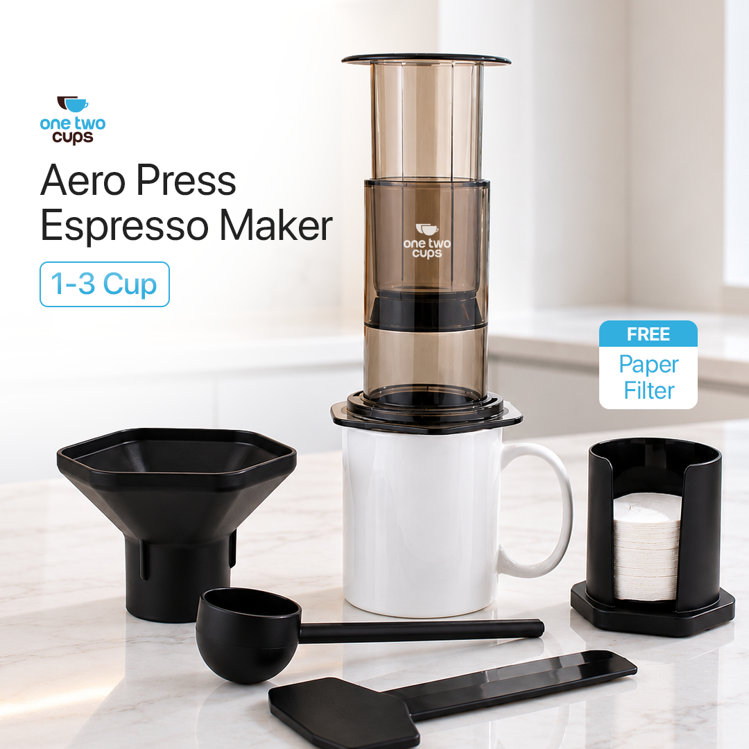 One Two Cups Coffee Portable Maker Manual Hand Press Espresso 300ml - T35066