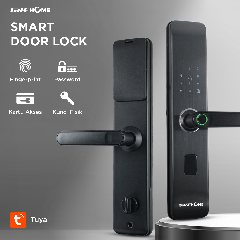 TaffHOME Smart Door Lock Tuya App Bluetooth Fingerprint Password - MJ1S