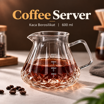 One Two Cups Coffee Server V60 Drip Pour Over Borosilicate Glass - B-15ML