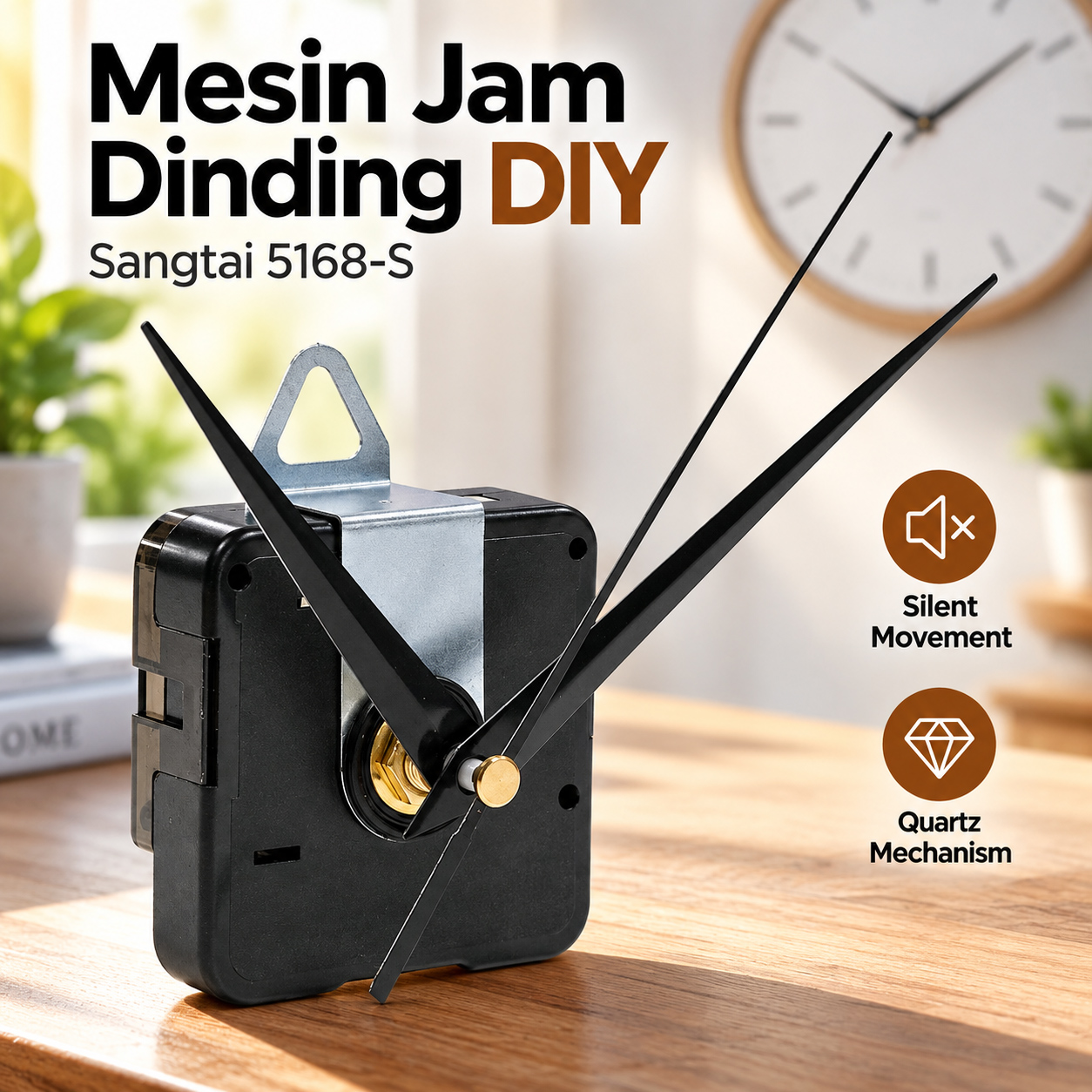 TaffHOME Mesin Jam Dinding DIY Replacement Silent Quartz Arrow Needle - MC5168