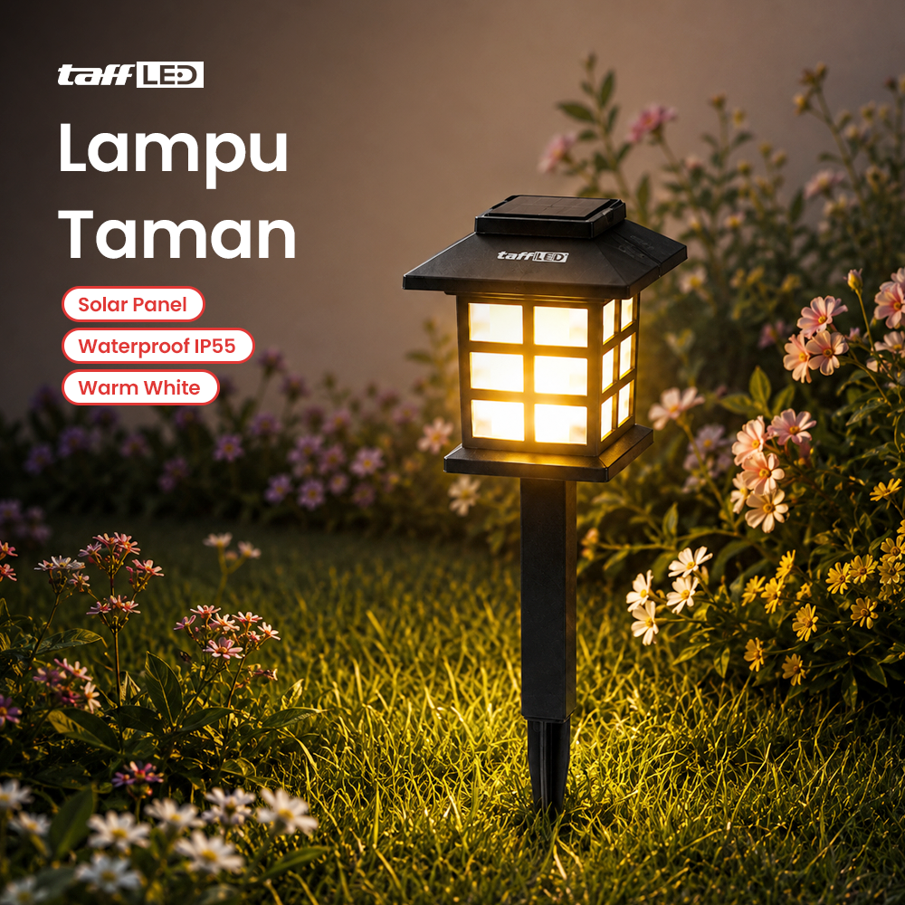 TaffLED Lampu Taman Outdoor Tancap Solar Panel Warm White 3000K 0.25W - EM300